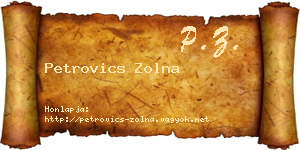 Petrovics Zolna névjegykártya